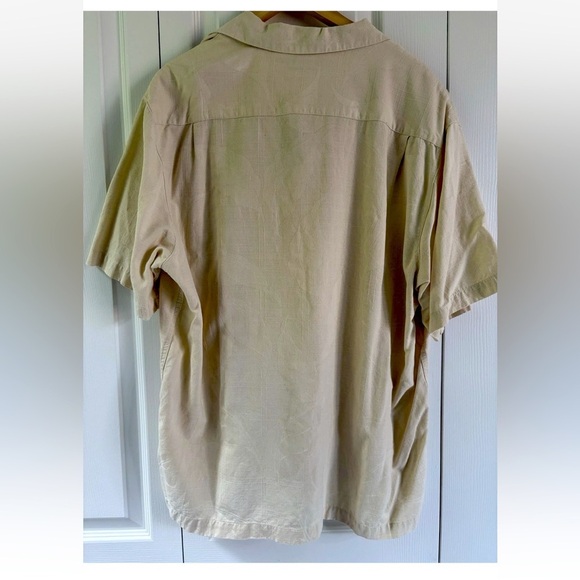 Caribbean Silk Blend Hawaiian Shirt – Leaf Imprint – Relaxed Fit – Extra Large - Picture 5 of 5